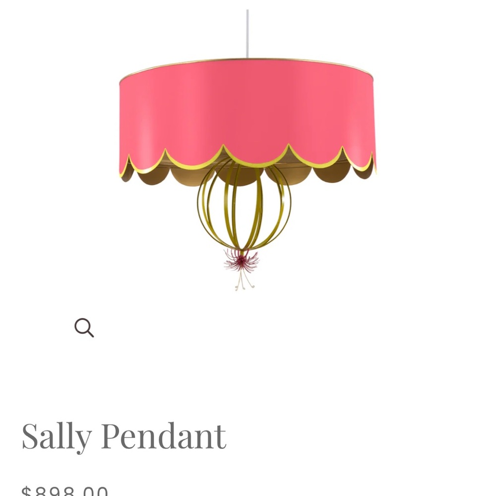 Sally Pendant Light - Pink and Gold